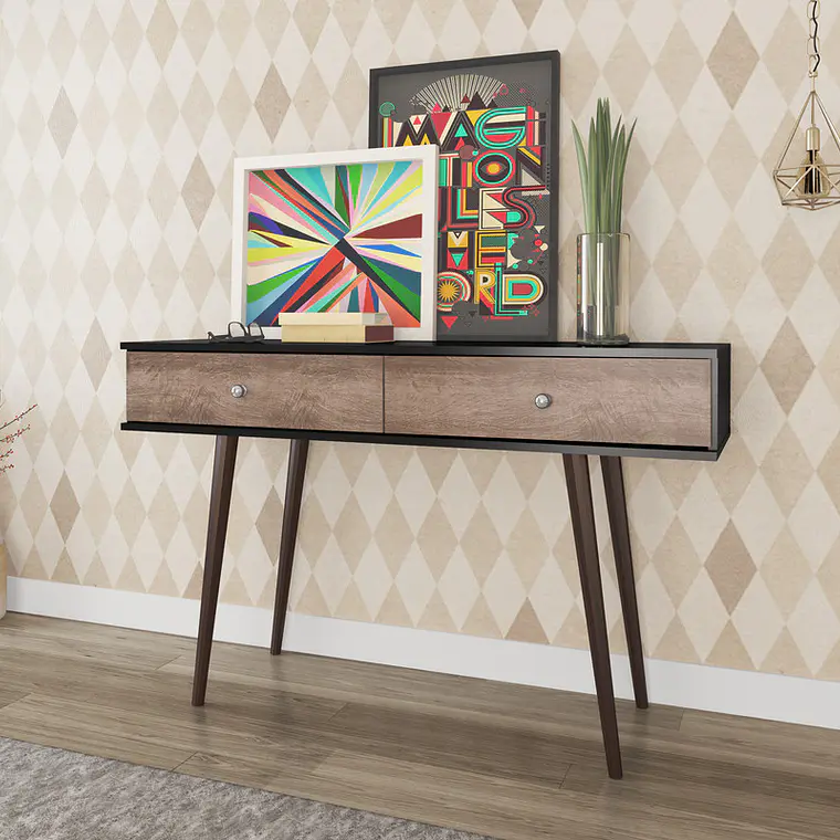 ARRIMO ALI 2 CAJONES NEGRO-RUSTICO (120 X 38 X 75 CM) 1