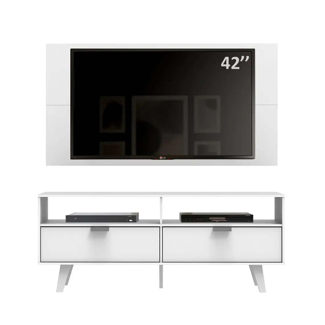 RACK CON PANEL OSLO BLANCO (RACK 136 X 39 X 54 / PANEL 136 X 72 CM) 1