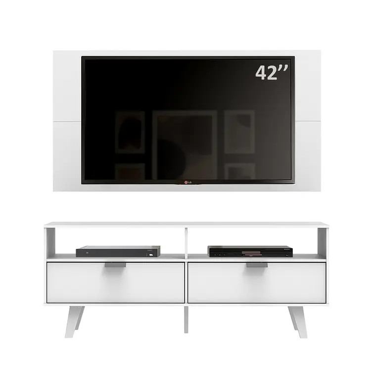 RACK CON PANEL OSLO BLANCO (RACK 136 X 39 X 54 / PANEL 136 X 72 CM) 1