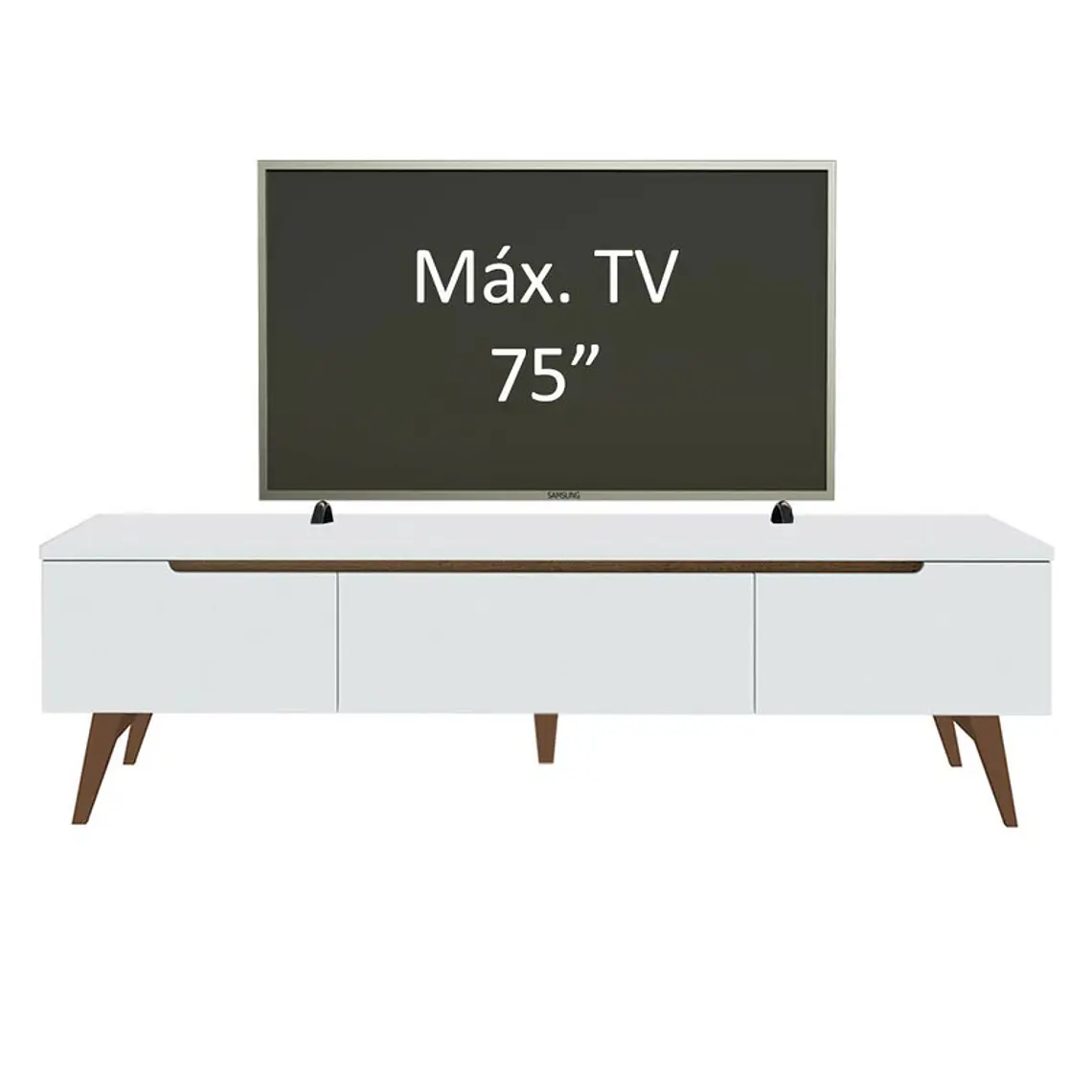 RACK PARA TV REIMS BLANCO (180 X 40 X 50 CM) 2