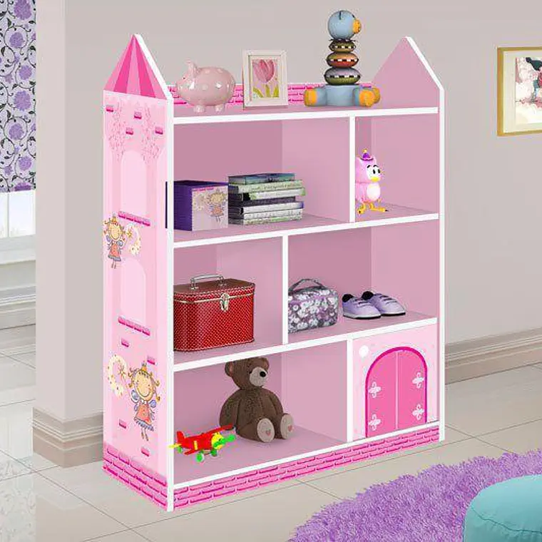 ESTANTE CASTILLO ROSA NIÑOS (91 X 32 X 118 CM) 2