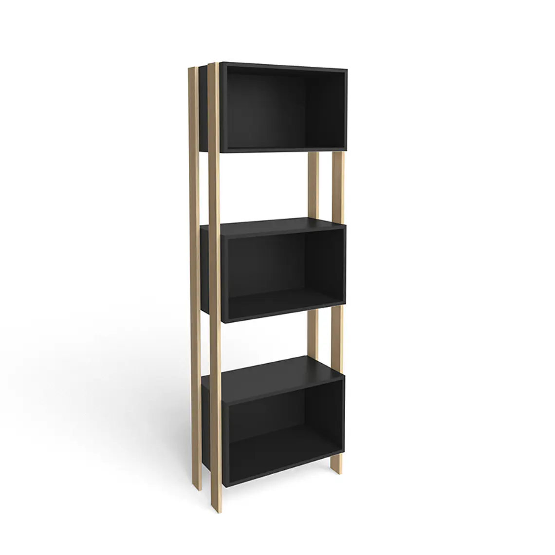 ESTANTE JAM NEGRO-RUSTICO (60 X 30 X 180 CM) 1