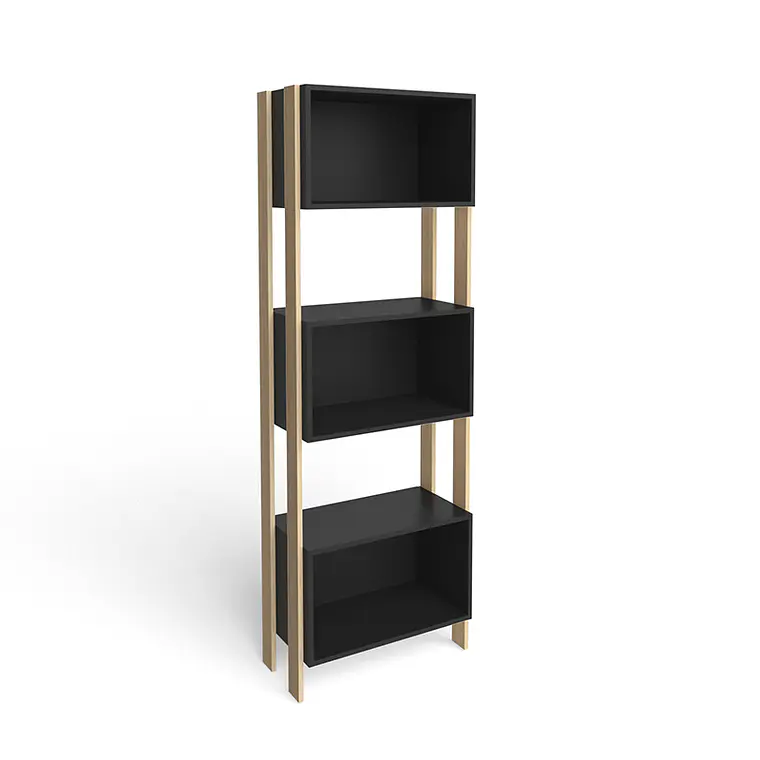 ESTANTE JAM NEGRO-RUSTICO (60 X 30 X 180 CM) 1