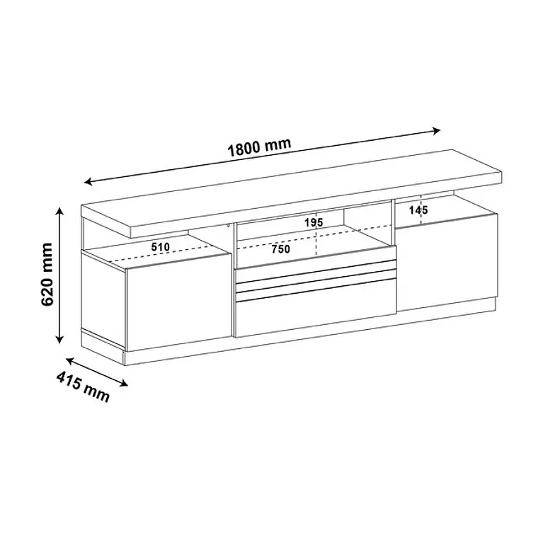 RACK MUNIQUE FREIJO Y MARFIL (180 X 41,5 X 62 CM) 3