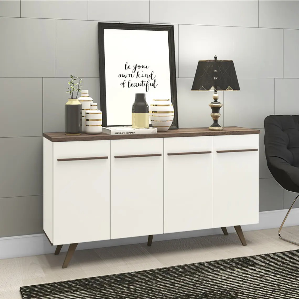 BUFFET ZAL 4 PUERTAS MARFIL-RUSTICO (160 X 38.5 X 89.4 CM) 2