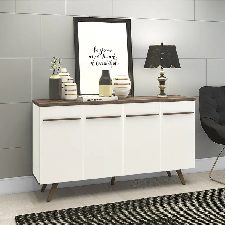 BUFFET ZAL 4 PUERTAS MARFIL-RUSTICO (160 X 38.5 X 89.4 CM) 2