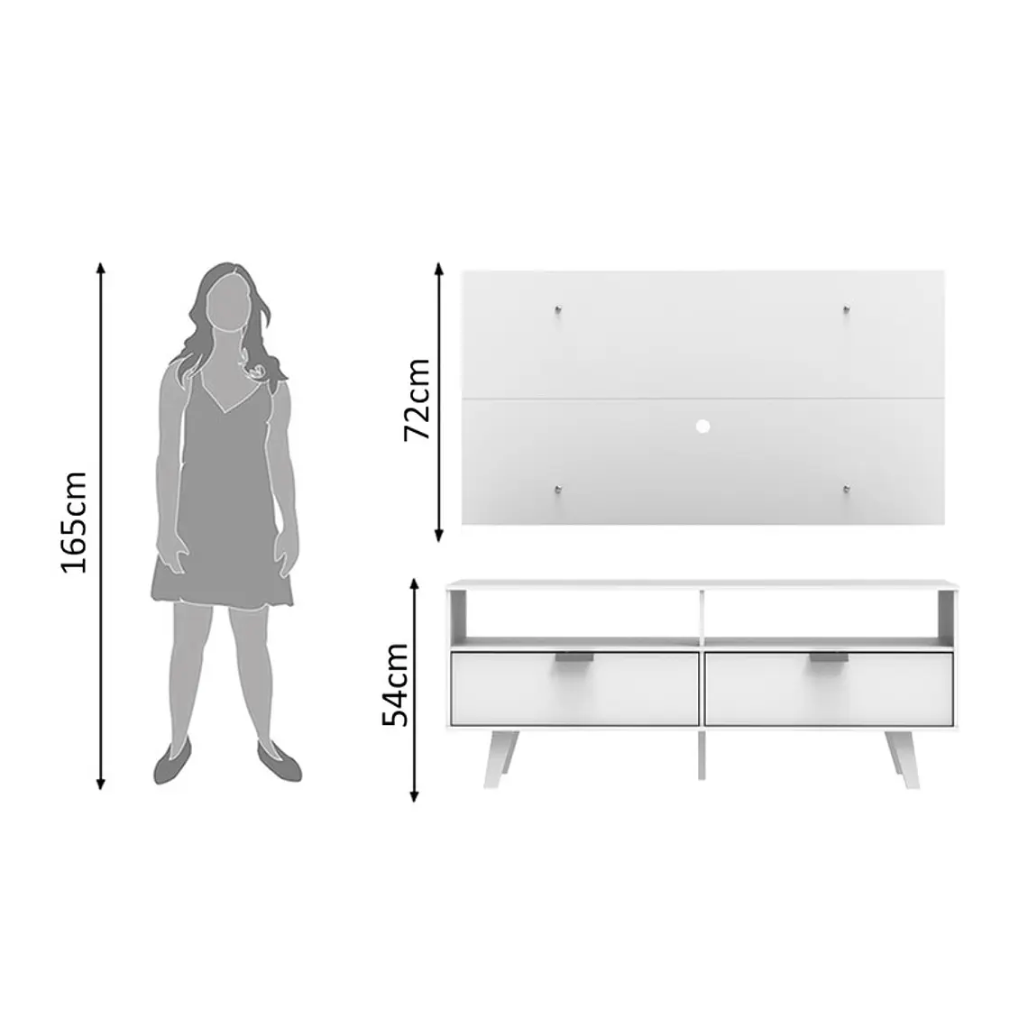 RACK CON PANEL OSLO BLANCO (RACK 136 X 39 X 54 / PANEL 136 X 72 CM) 6