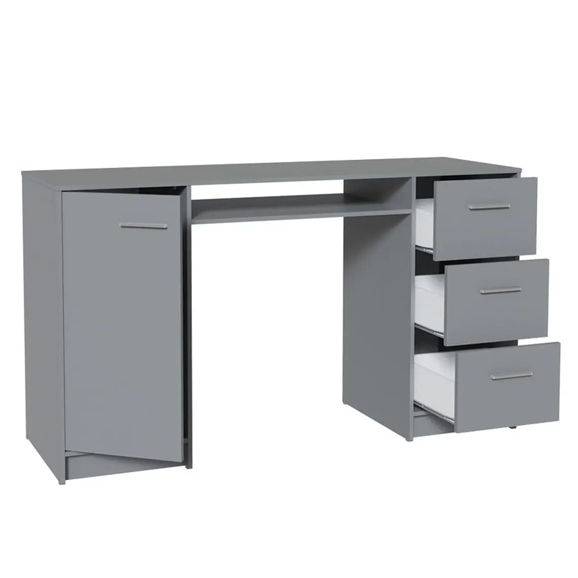 ESCRITORIO ALASKA 3 CAJONES 1 PUERTA GRIS (136 X 45 X 77 CM) 1