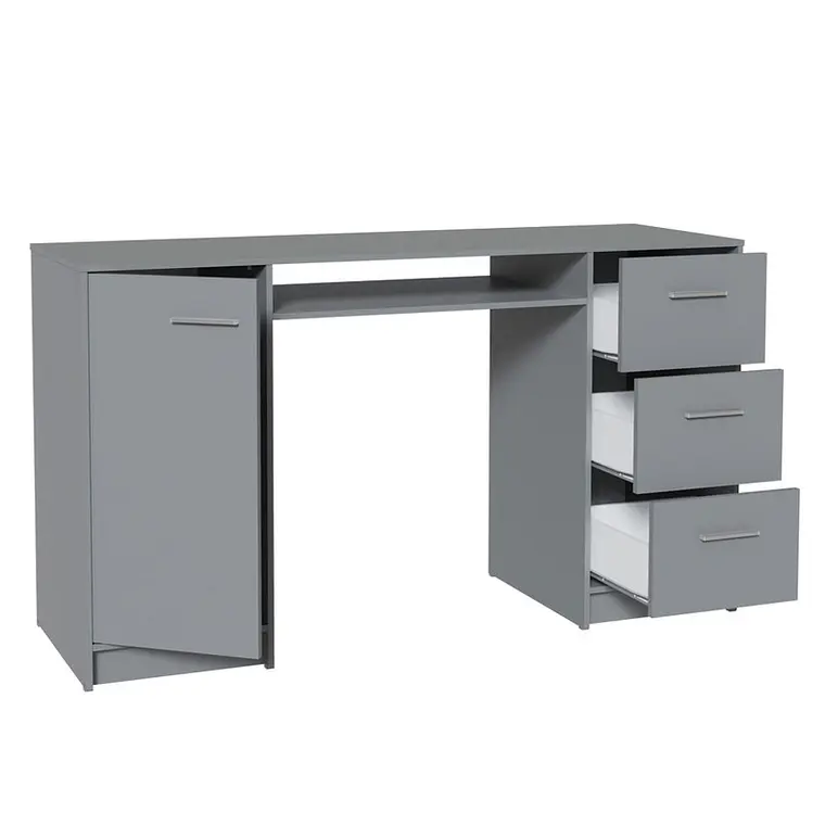 ESCRITORIO ALASKA 3 CAJONES 1 PUERTA GRIS (136 X 45 X 77 CM) 1