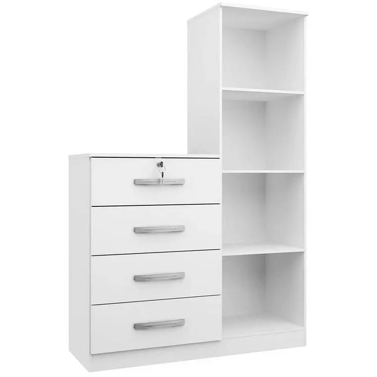CÓMODA Y ZAPATERO CON PUERTA ESPEJO AURORA (108 X 41 X 162 CM) 2