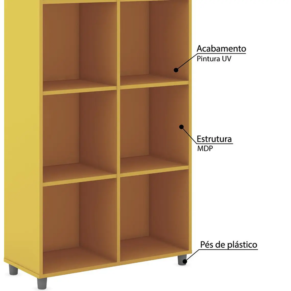 ESTANTE YIMA 10 NICHOS AMARILLO (74 X 30 X 185 CM) 2