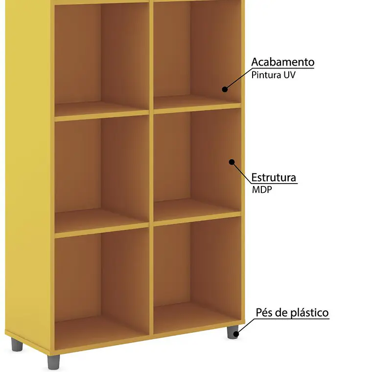 ESTANTE YIMA 10 NICHOS AMARILLO (74 X 30 X 185 CM) 2