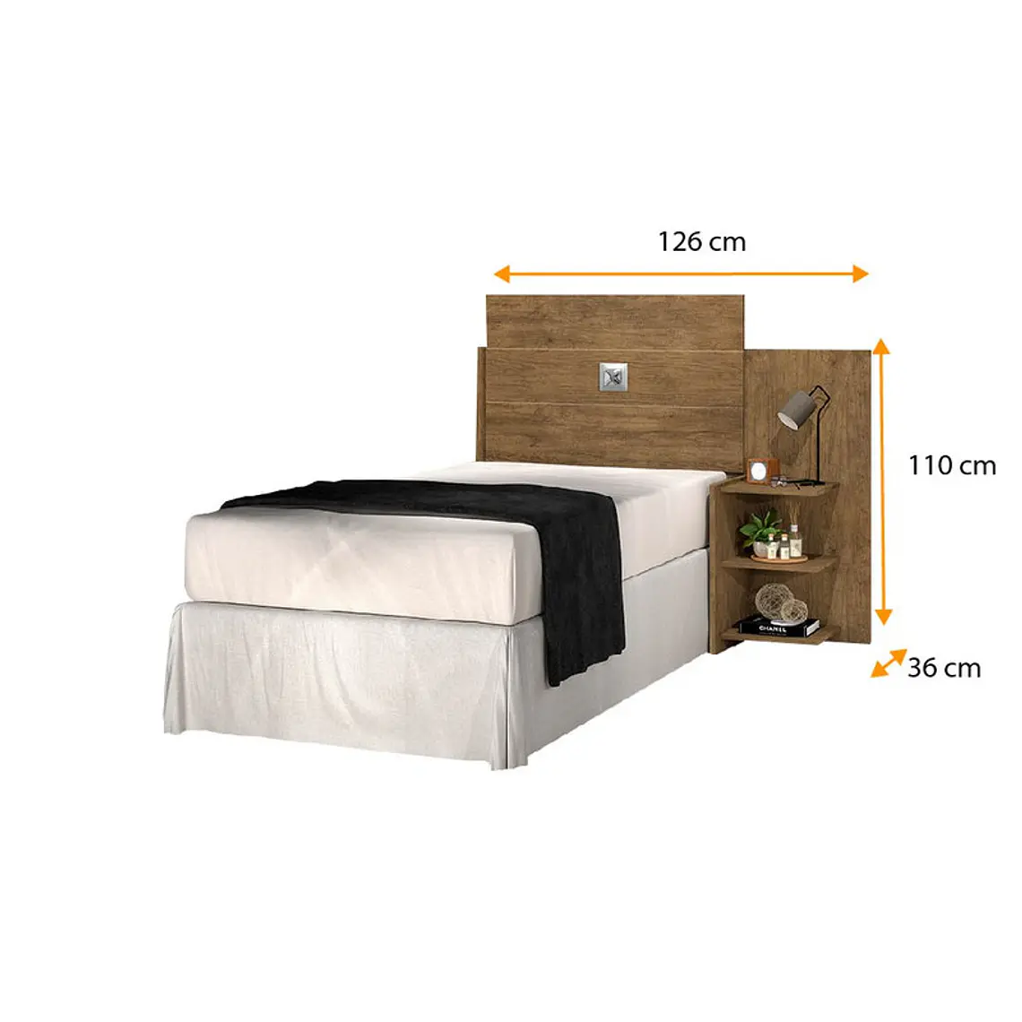 CABECERA DE CAMA ACAPULCO 1 PLAZA (126 X 36 X 110 CM) 3