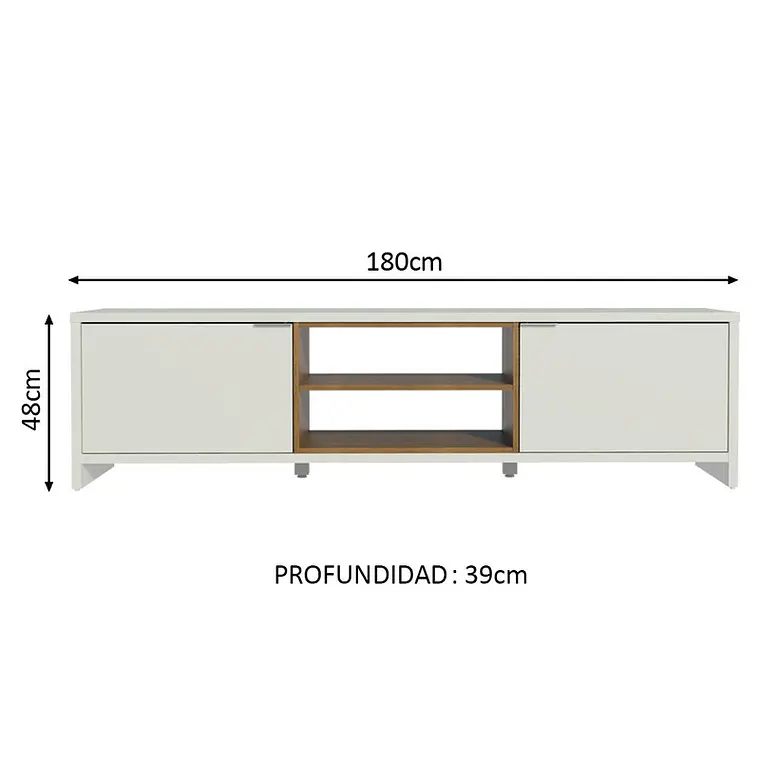 RACK PARA TV METZ BLANCO (180 X 39 X 48 CM) 2