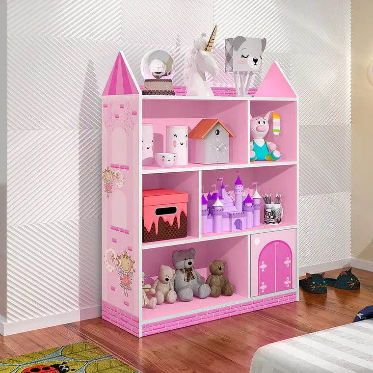 ESTANTE CASTILLO ROSA NIÑOS (91 X 32 X 118 CM) 5