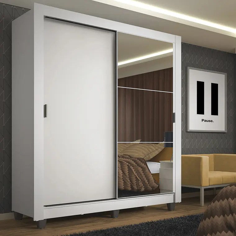 CLOSET DENVER BLANCO CON ESPEJO (117 X 46 X 215 CM) 2
