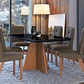 COMEDOR CRUZ VIDRIO NEGRO CON 6 SILLAS JOLI MARRÓN (160 X 90 X 78 CM) - Miniatura 2