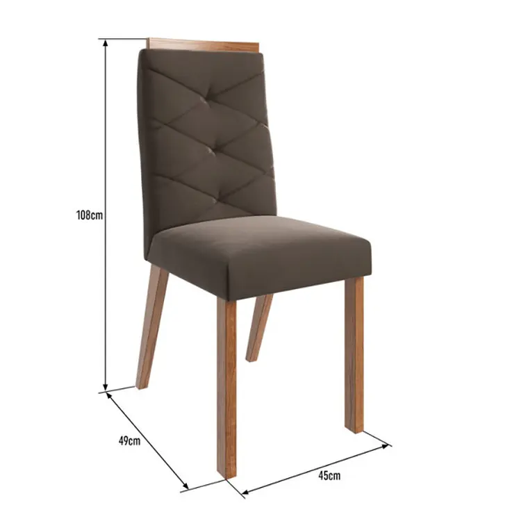 COMEDOR CRUZ VIDRIO NEGRO CON 6 SILLAS JOLI MARRÓN (160 X 90 X 78 CM) 3