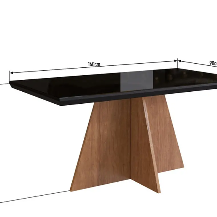 COMEDOR CRUZ VIDRIO NEGRO CON 6 SILLAS JOLI MARRÓN (160 X 90 X 78 CM) 4