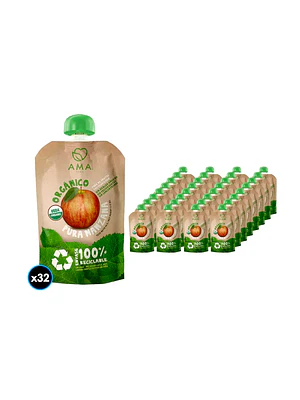 PACK 32 UNID-  PURÉ MANZANA ORGÁNICO 90G (FECHA DE VENCIMIENTO: 11-10-26)
