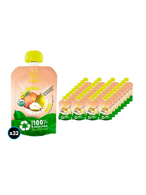 PACK 32 UNID- PURÉ MANZANA PERA ORGÁNICO 90G (FECHA DE VENCIMIENTO: 11-10-26)