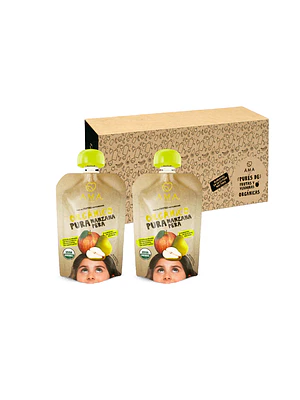 PACK 32 UNID- PURÉ MANZANA PERA ORGÁNICO 90G (FECHA DE VENCIMIENTO: 11-10-26)