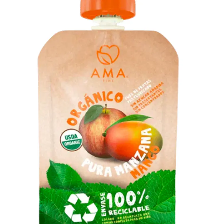 PACK 32 UNID- PURÉ MANZANA MANGO ORGÁNICO 90G (FECHA DE VENCIMIENTO: 11-10-26) 3