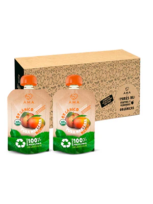 PACK 32 UNID- PURÉ MANZANA MANGO ORGÁNICO 90G (FECHA DE VENCIMIENTO: 11-10-26)