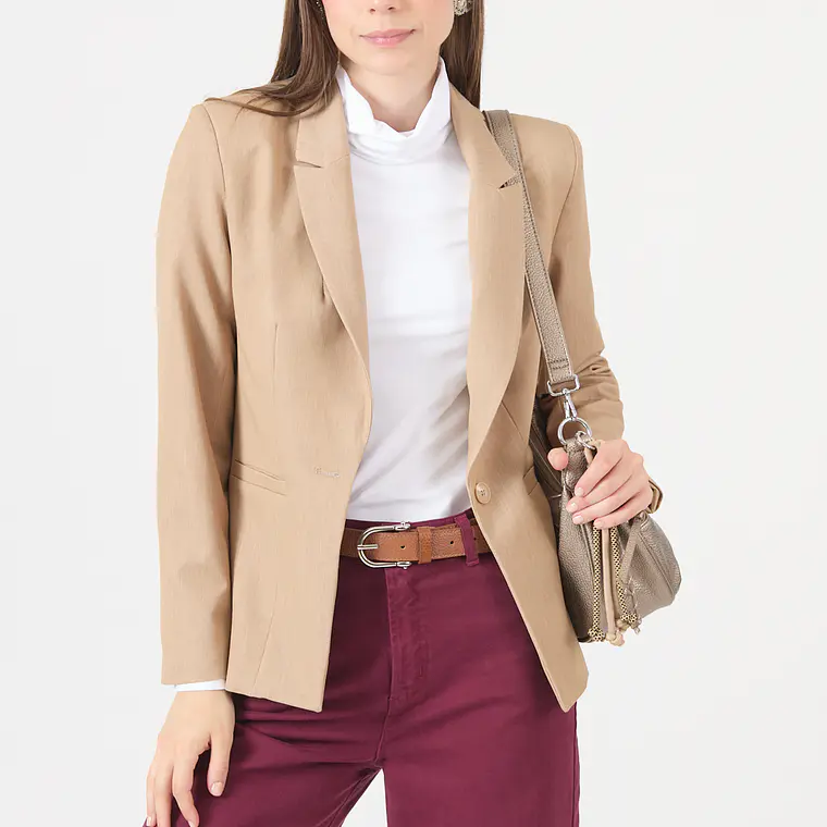CHAQUETA CUELLO SASTRE BEIGE (TALLA 38 a 44) 1