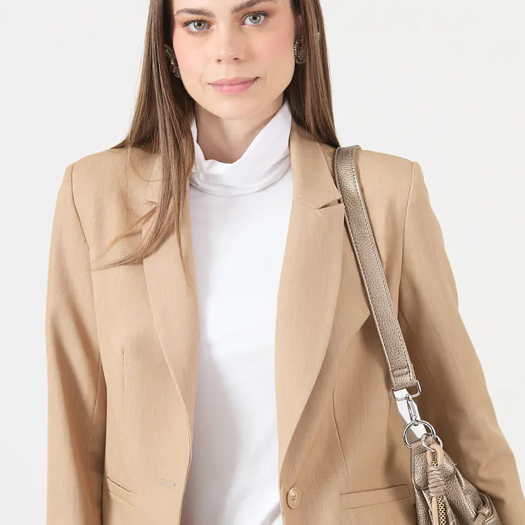 CHAQUETA CUELLO SASTRE BEIGE (TALLA 38 a 44) 2