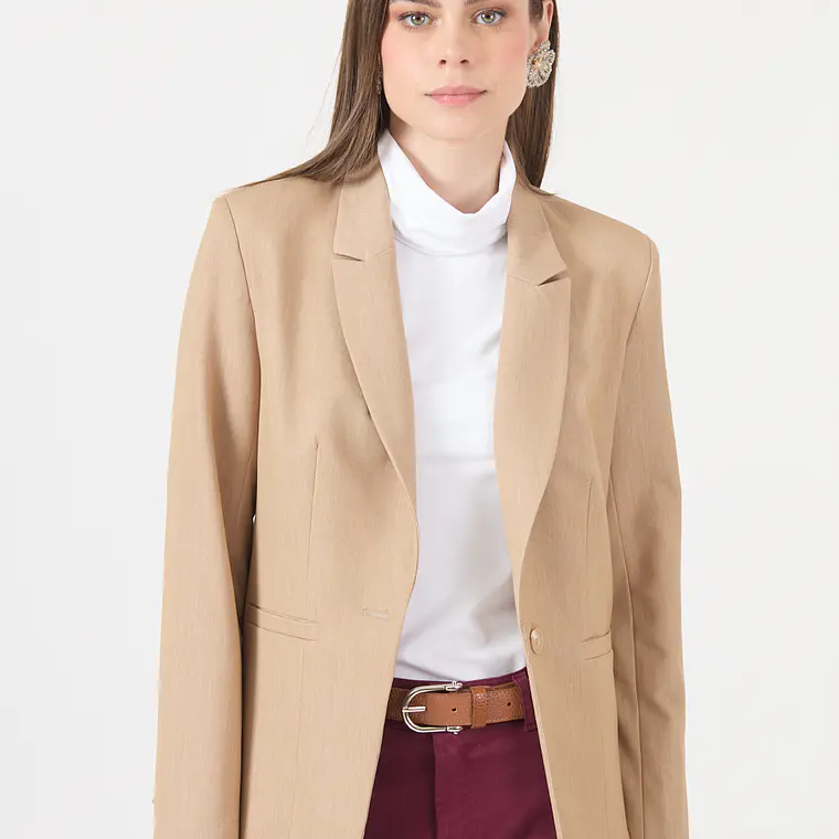 CHAQUETA CUELLO SASTRE BEIGE (TALLA 38 a 44) 3