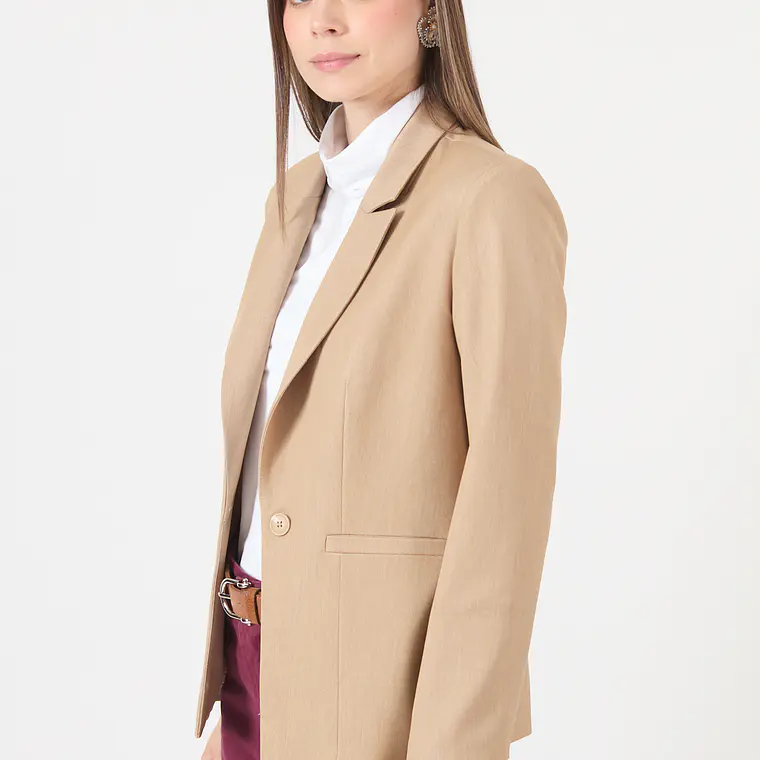 CHAQUETA CUELLO SASTRE BEIGE (TALLA 38 a 44) 4