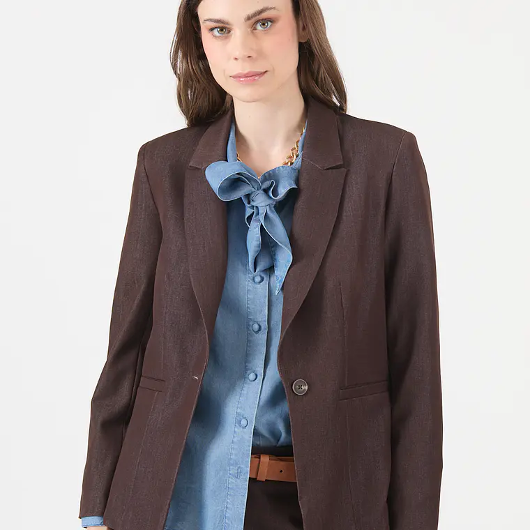CHAQUETA CUELLO SASTRE CHOCOLATE (TALLA 40 y 42) 3