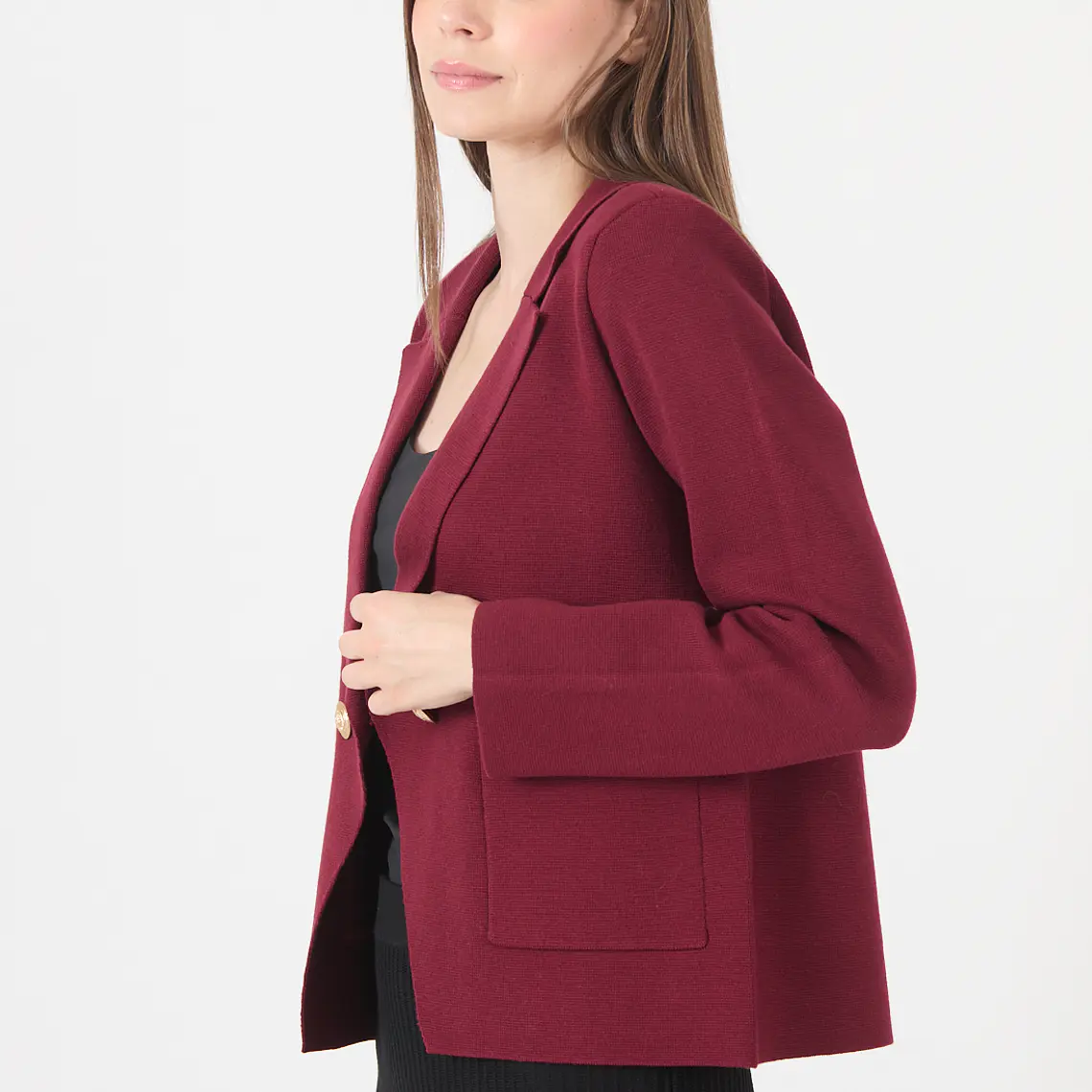 CHAQUETA CUELLO V FRAMBUESA (TALLA M a XL) 5