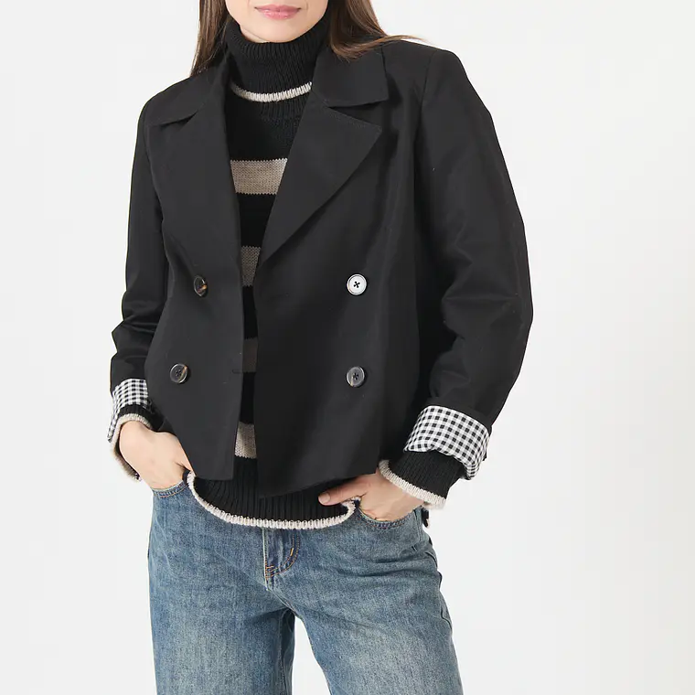 CHAQUETA CUELLO SASTRE NEGRO (TALLA M a XL) 1