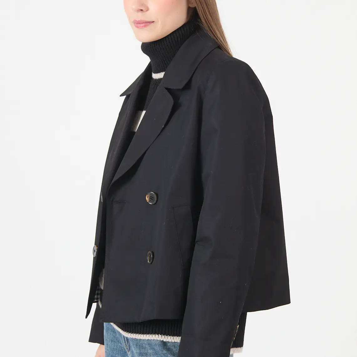 CHAQUETA CUELLO SASTRE NEGRO (TALLA M a XL) 4