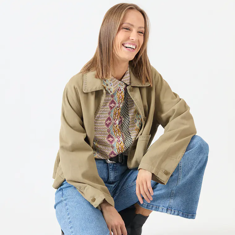 CHAQUETA CUELLO CAMISERO VERDE (TALLA M a XL) 2