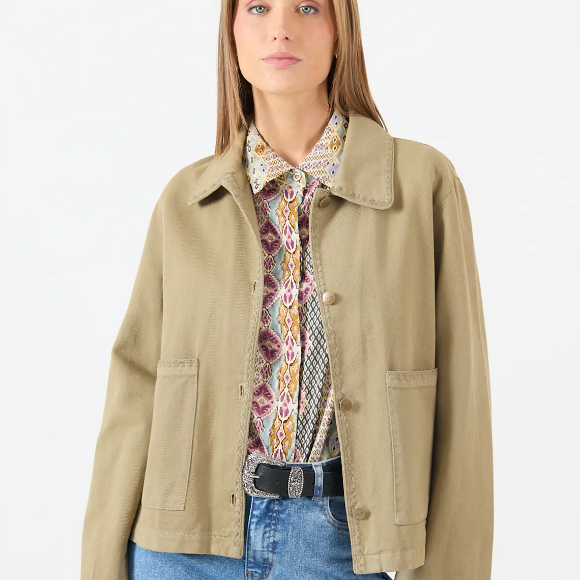 CHAQUETA CUELLO CAMISERO VERDE (TALLA M a XL) 1