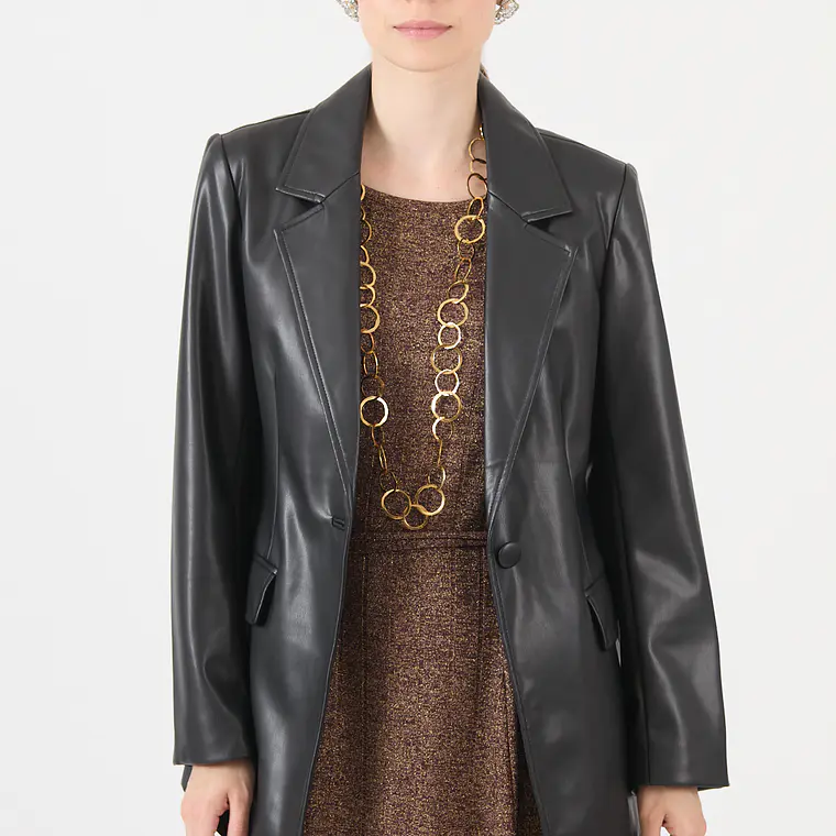CHAQUETA CUELLO SASTRE COLOR NEGRO (TALLA S a XL) 1