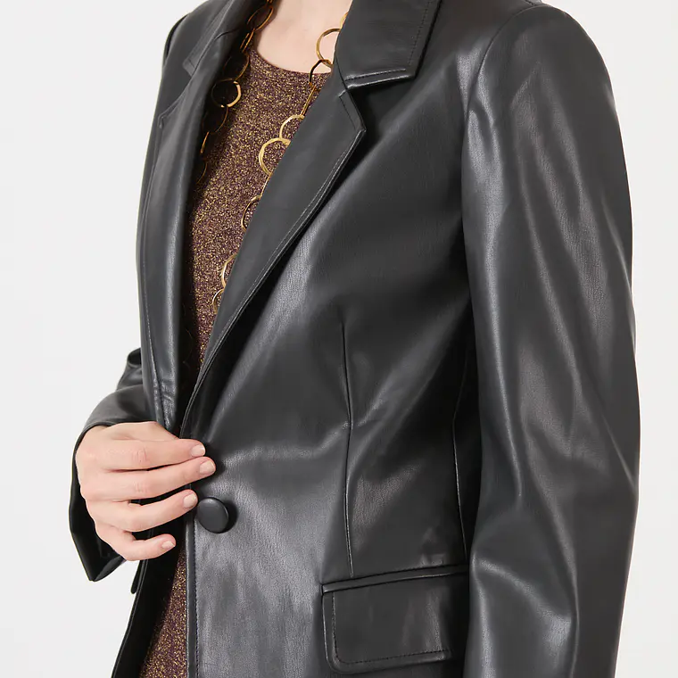 CHAQUETA CUELLO SASTRE COLOR NEGRO (TALLA S a XL) 3