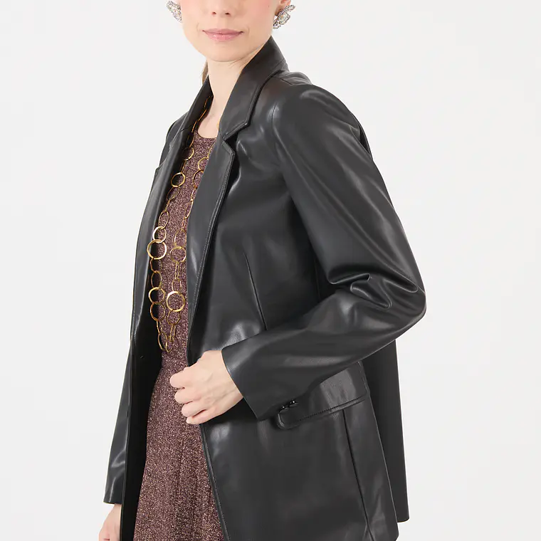 CHAQUETA CUELLO SASTRE COLOR NEGRO (TALLA S a XL) 4