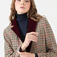 CHAQUETA CUELLO SASTRE CON LANA CUADRILLE BEIGE (TALLA L) - Miniatura 1