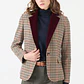 CHAQUETA CUELLO SASTRE CON LANA CUADRILLE BEIGE (TALLA L) - Miniatura 3