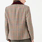 CHAQUETA CUELLO SASTRE CON LANA CUADRILLE BEIGE (TALLA L) - Miniatura 5