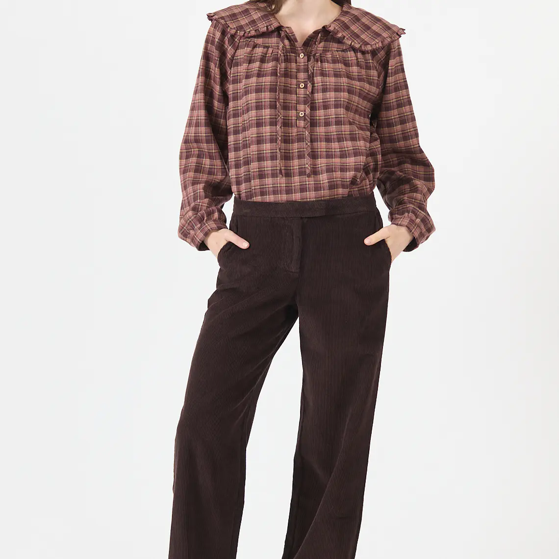 PANTALON STARIGHT DE COTELE CAFE MORO (TALLA 42) 1