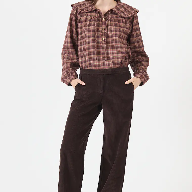 PANTALON STARIGHT DE COTELE CAFE MORO (TALLA 42) 1