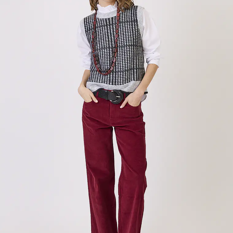 PANTALON STRAIGHT DE COTELE BURDEO (TALLA 42 a 44) 1