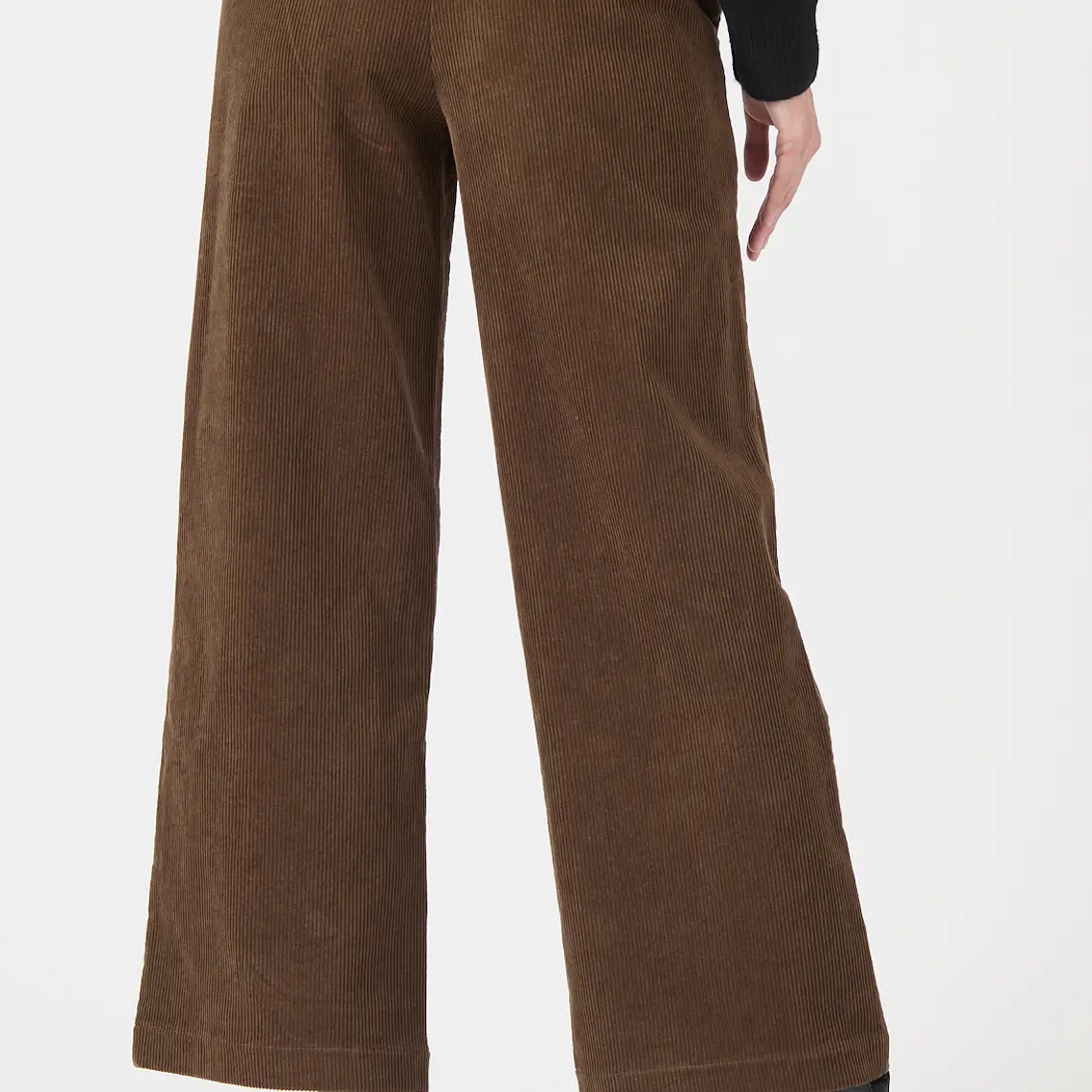 PANTALON WIDE LEG DE COTELE VERDE MUSGO (TALLA 42)  5