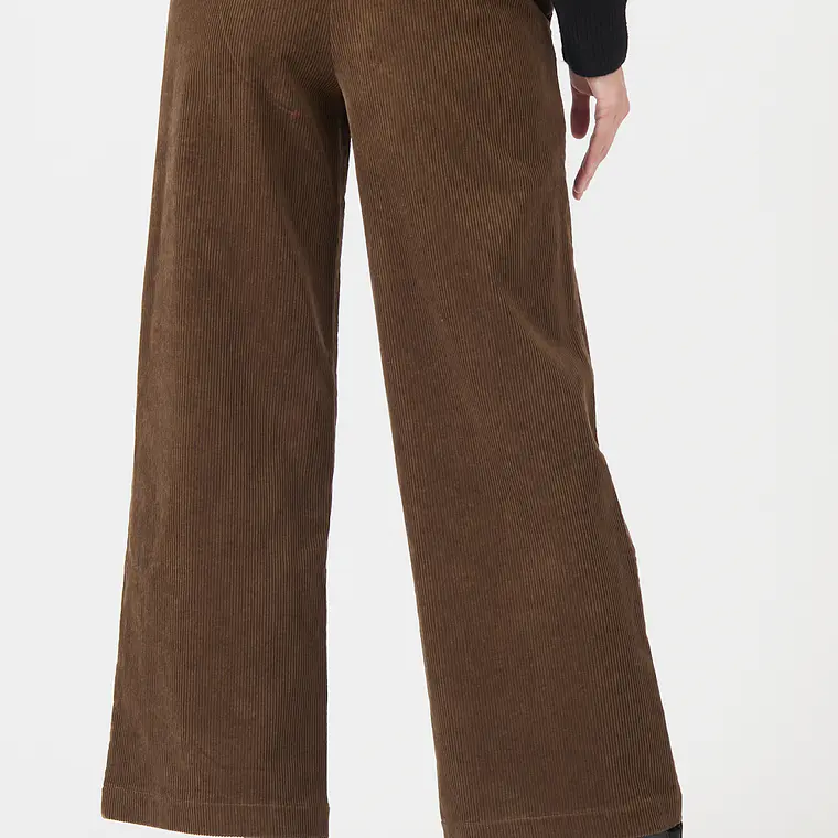 PANTALON WIDE LEG DE COTELE VERDE MUSGO (TALLA 42)  5