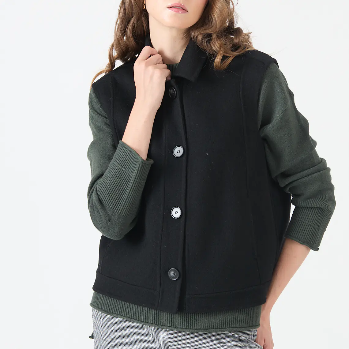GILLETTE CUELLO CAMISERO CON LANA NEGRO (TALLA L) 1